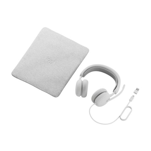 Auriculares Logitech Zone Wired 2 com fio USB-C/USB-A Cancelamento de Ruído Microfone Branco