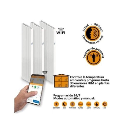 Radiador Eléctrico Hjm AVA V 2000 WIFI 2000W Wifi Vertical Bajo Consumo