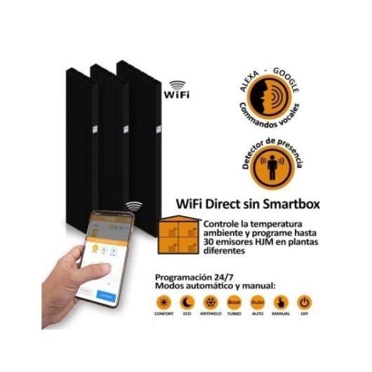 Radiador Eléctrico Hjm AVA V 2000N WIFI 2000W Wifi Vertical Bajo Consumo