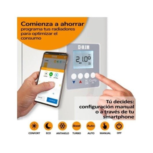 Radiador Eléctrico Hjm AVA V 1000W Wifi Vertical Programable Bajo Consumo