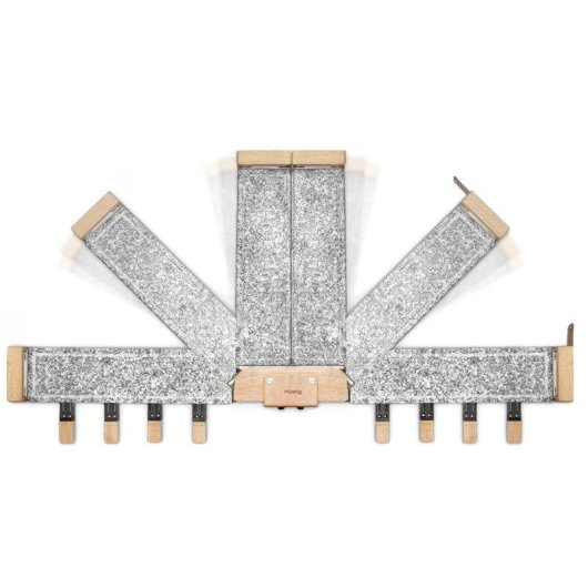 Raclette HKoenig WOD362 Drehbare Basis 180° Natursteinplatten Holzdesign 1400 W