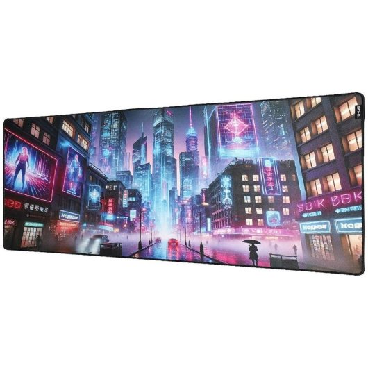 Tapis gaming The G-Lab PAD-CYBERCITY XXL base antidérapante flexible