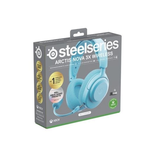 Auriculares SteelSeries Arctis Nova 3X kabellos Bluetooth Gaming mit Geräuschunterdrückung, Aqua