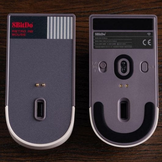 Souris 8Bitdo Retro R8 NES Edition Bluetooth 26000 DPI Gris Blanc Base de charge
