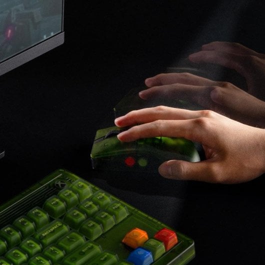 Souris 8Bitdo Retro R8 Xbox Edition Sans Fil 26000 DPI Vert Base de charge