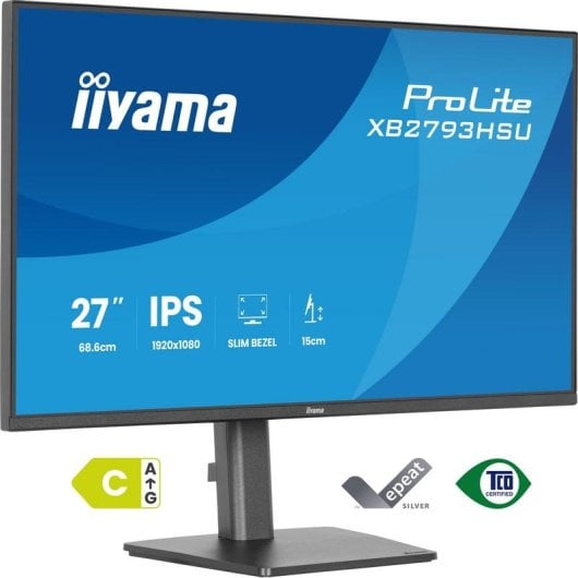 Monitor PC iiyama ProLite XB2793HSU-B1 27" FullHD 120Hz IPS Pivot USB Altoparlanti 1ms