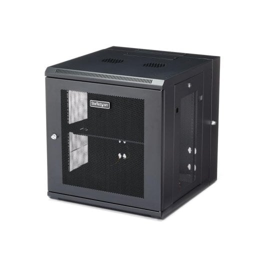 Armário rack StarTech RK1224WALHM mural 12U 4 postes ventilado preto