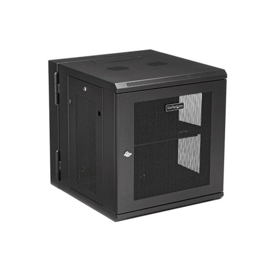 Armário rack StarTech RK1224WALHM mural 12U 4 postes ventilado preto