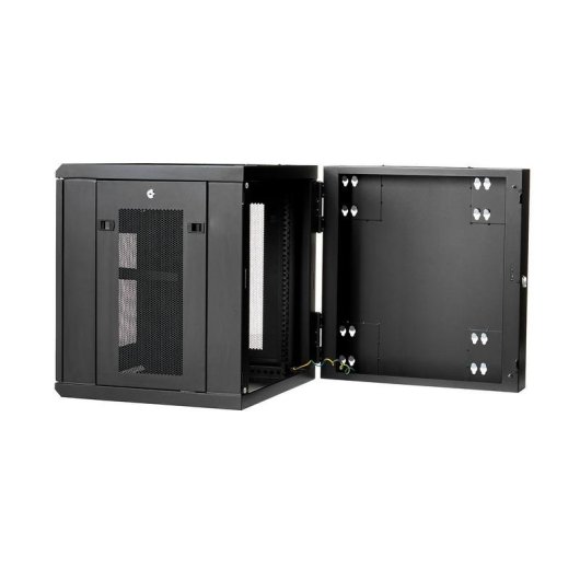 Armário rack StarTech RK1224WALHM mural 12U 4 postes ventilado preto
