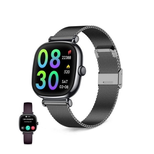 Ksix Iria Go Bluetooth 1.7'' AMOLED Preto Caixa Metal, Correia Silicone Roxa Autonomia 4 Dias SpO2