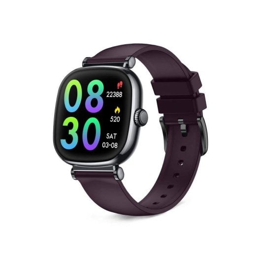 Ksix Iria Go Bluetooth 1.7'' AMOLED Preto Caixa Metal, Correia Silicone Roxa Autonomia 4 Dias SpO2