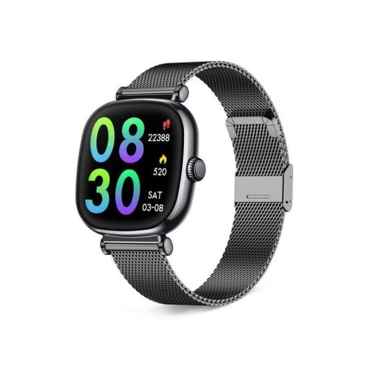 Ksix Iria Go Bluetooth 1.7'' AMOLED Preto Caixa Metal, Correia Silicone Roxa Autonomia 4 Dias SpO2