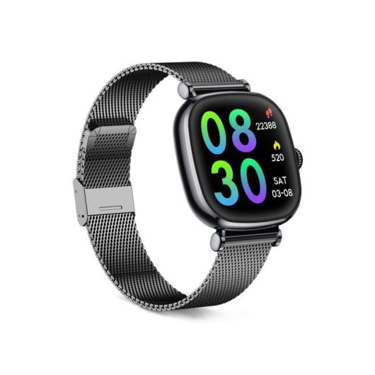 Ksix Iria Go Bluetooth 1.7'' AMOLED Preto Caixa Metal, Correia Silicone Roxa Autonomia 4 Dias SpO2