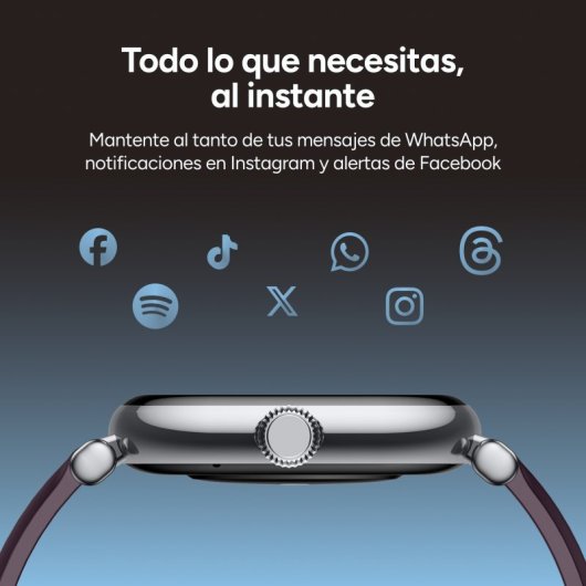 Ksix Iria Go Bluetooth 1.7'' AMOLED Preto Caixa Metal, Correia Silicone Roxa Autonomia 4 Dias SpO2