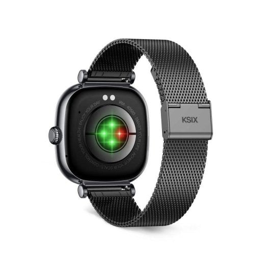 Ksix Iria Go Bluetooth 1.7'' AMOLED Preto Caixa Metal, Correia Silicone Roxa Autonomia 4 Dias SpO2