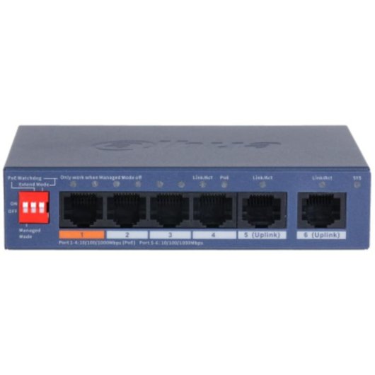 Switch gestito Dahua CS4006-4GT-60-V2 6 porte Gigabit 4 PoE L2 montaggio a parete