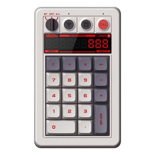 Teclado 8Bitdo Retro 18 mecânico sem fios com modo calculadora e ecrã LED