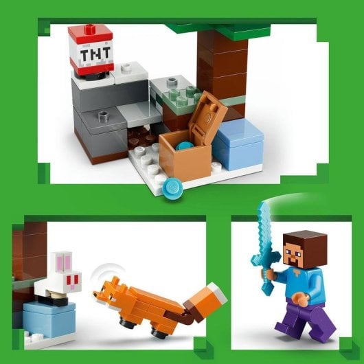 Set LEGO Minecraft 21583 Steve Aventure Taïga 79 pièces Minifigurines