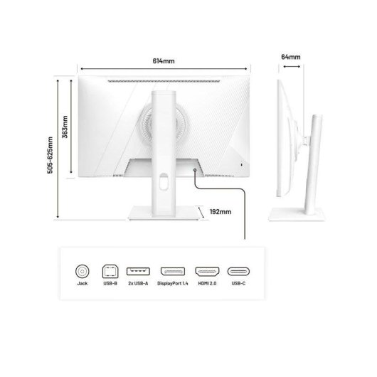 Monitor JAPANNEXT JN-i27QR-C65W-HSP-W 27" WQHD 75Hz IPS Branco USB-C 65W 8ms