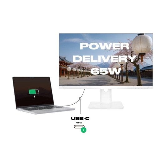 Monitor JAPANNEXT JN-i27QR-C65W-HSP-W 27" WQHD 75Hz IPS Branco USB-C 65W 8ms