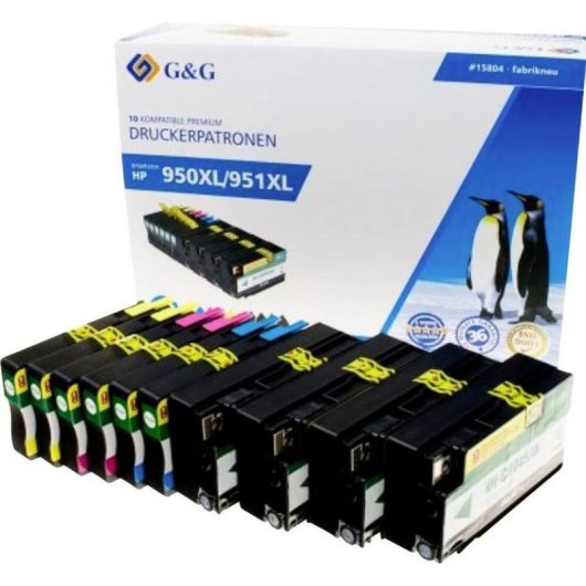 Cartuccia d'inchiostro G&G 1P950-10 XL compatibile HP 950XL 951XL 10 colori