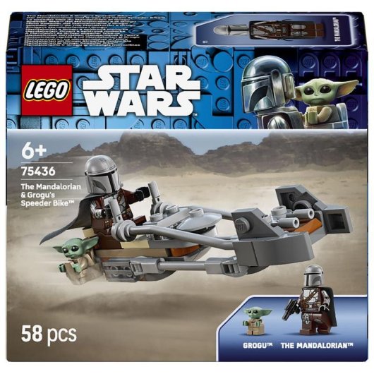 LEGO Star Wars La moto speeder del Mandaloriano und Grogu 75436 58 Teile