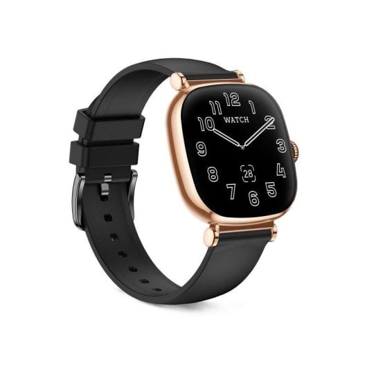 Ksix Iria Go Bluetooth 43mm AMOLED Caixa Dourada Correa Metálica e Silicone Preta SpO2