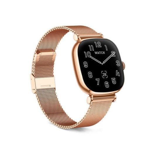 Ksix Iria Go Bluetooth 43mm AMOLED Caixa Dourada Correa Metálica e Silicone Preta SpO2