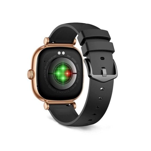 Ksix Iria Go Bluetooth 43mm AMOLED Caixa Dourada Correa Metálica e Silicone Preta SpO2