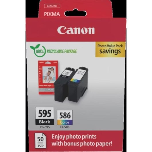 Cartucho de tinta Canon PG595/CL586 Pack doble negro y color 6,7 ml + 9,9 ml