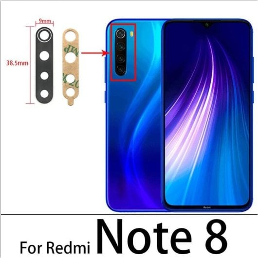 Verre de remplacement pour objectif de caméra Xiaomi Redmi Note 8