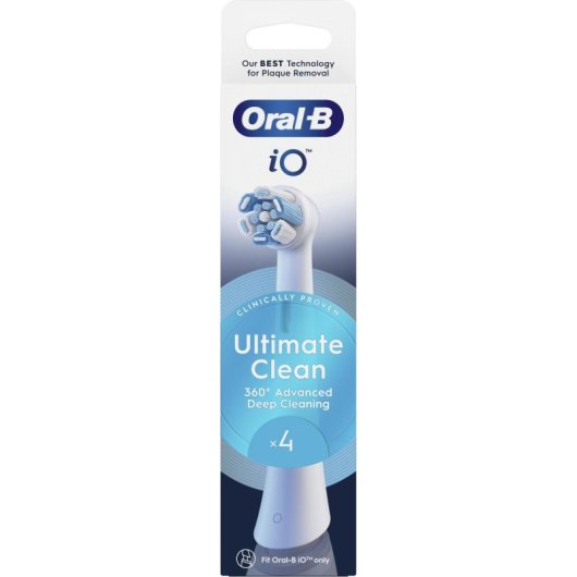 Cabezal de recambio Oral-B iO UltimateClean White pack 4 unidades para adultos