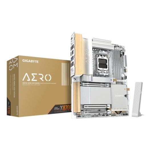 Motherboard Gigabyte X870E AERO X3D WOOD X870E AM5 DDR5 ATX WiFi 7 USB4 5GbE M.2 RAID