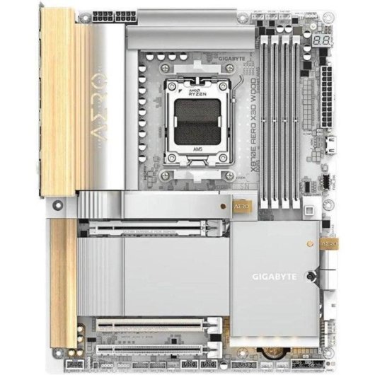 Motherboard Gigabyte X870E AERO X3D WOOD X870E AM5 DDR5 ATX WiFi 7 USB4 5GbE M.2 RAID