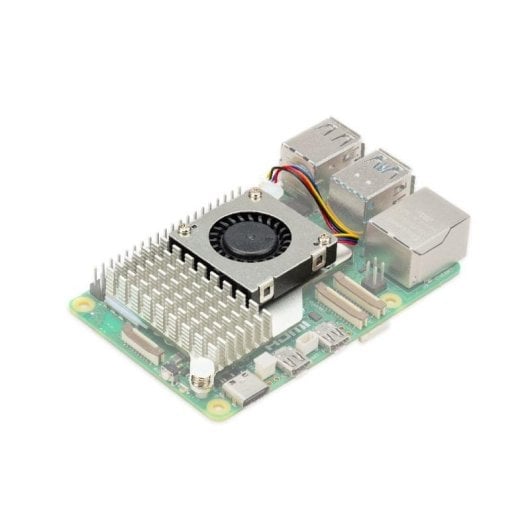 Dissipador Ativo Raspberry Pi SC1148 Ventoinha Regulável Preto Cinzento