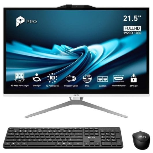 Ordenador Todo en uno MSI Pro AP222T 14MA-613EU Intel Core i3-14100 8GB 512GB SSD 21.5" Windows 11 Home Pantalla táctil 