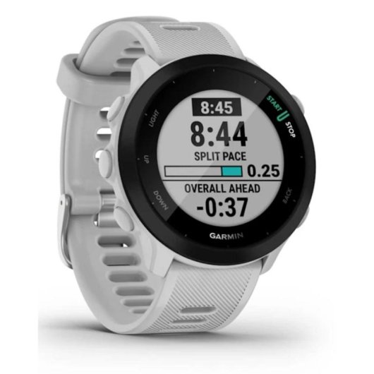 Garmin Forerunner 55 Bluetooth GPS 42mm MIP Bianco Resistente Acqua 5ATM Pulsimetro