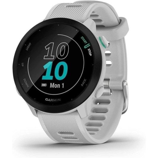 Garmin Forerunner 55 Bluetooth GPS 42mm MIP Bianco Resistente Acqua 5ATM Pulsimetro