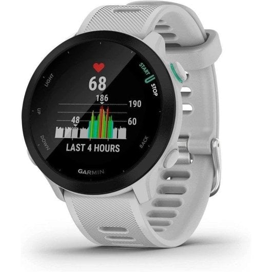 Garmin Forerunner 55 GPS Bluetooth 42mm MIP Blanc Étanche 5 ATM Pulsomètre Autonomie 2 Semaines
