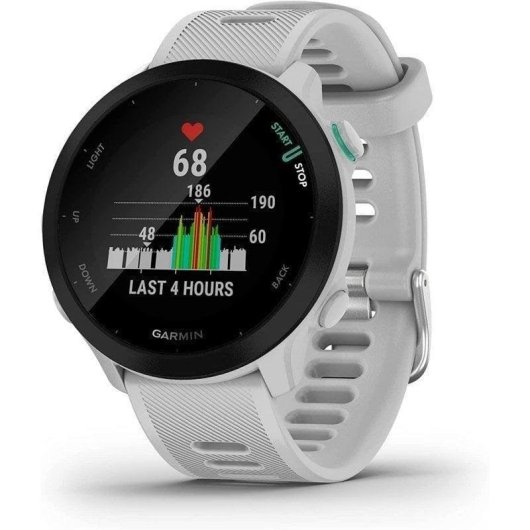 Garmin Forerunner 55 Bluetooth GPS 42mm Branco Tamanho Único Resistência Água 5ATM Pulsómetro
