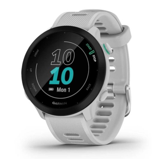 Garmin Forerunner 55 Bluetooth GPS 42mm MIP Bianco Resistente Acqua 5ATM Pulsimetro
