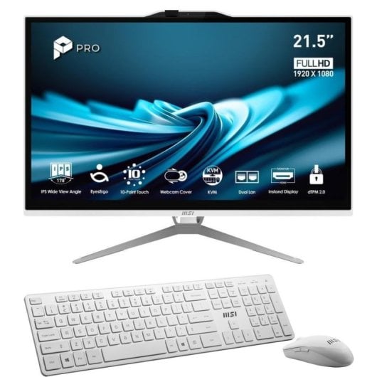 Ordenador Todo en uno MSI Pro AP222T 14M-623EU Intel Pentium Gold G7400 8GB 128GB SSD 21.5" Windows 11 Pro Pantalla táctil + Teclado y Ratón