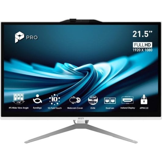 Ordenador Todo en uno MSI Pro AP222T 14M-623EU Intel Pentium Gold G7400 8GB 128GB SSD 21.5" Windows 11 Pro Pantalla táctil + Teclado y Ratón
