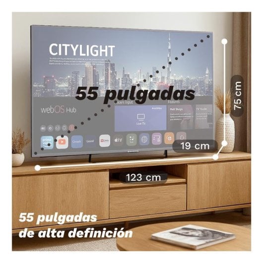 TV Grunkel QLED QLED-5525W 55" 4K UltraHD 60Hz Smart TV WebOS HDR10 USB-PVR