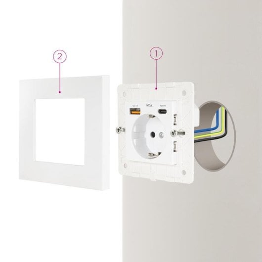 Steckdosenleiste Nanocable 10.35.0011 1 Steckplatz USB-A QC 3.0 USB-C PD Schutz