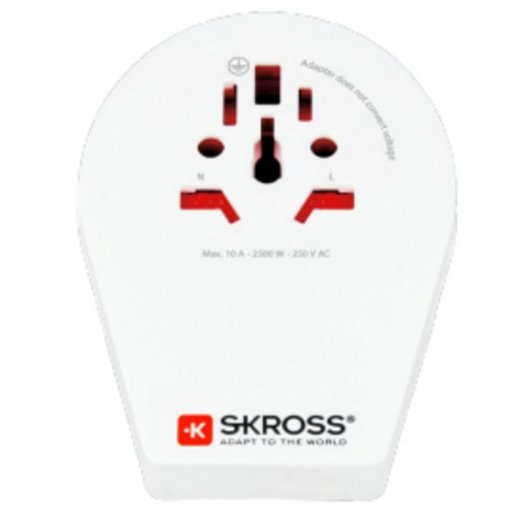 Adattatore da viaggio SKROSS 1.500271-E Universale 2500 W Bianco compatto