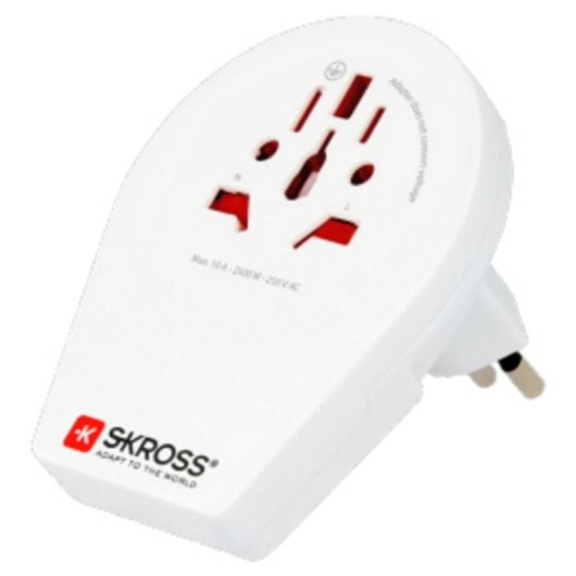 Adattatore da viaggio SKROSS 1.500271-E Universale 2500 W Bianco compatto