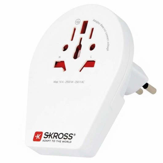 Adattatore da viaggio SKROSS 1.500271-E Universale 2500 W Bianco compatto