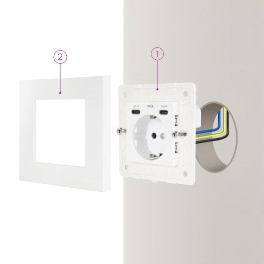 Steckdosenleiste Nanocable 10.35.0012 1 Steckplatz 2 USB-C PD QC Schutz