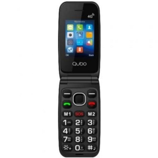 Teléfono móvil Qubo NEO2 NW BK 4G negro dual SIM pantalla 2,4" SOS